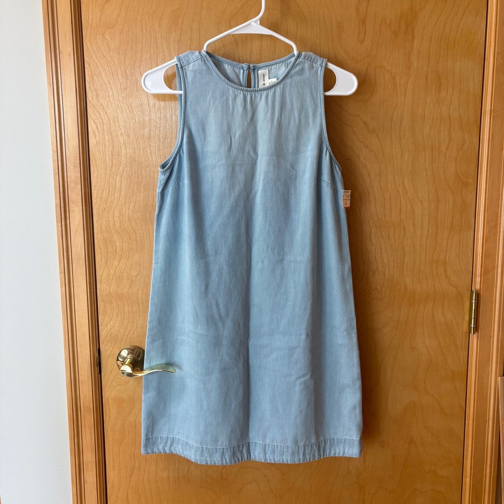Cloth & Stone Shift Dress Women XS Blue Sleeveless Chambray C8127-H41-653
